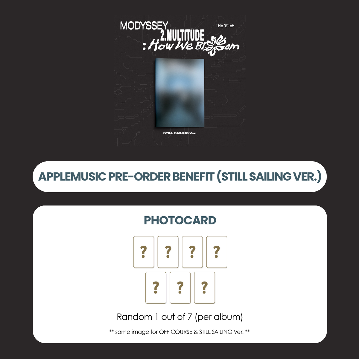 MODYSSEY 1ST EP ALBUM - 2. MULTITUDE: HOW WE BLOOM (STILL SAILING VER.) + APPLEMUSIC PHOTOCARD (PRE-ORDER)