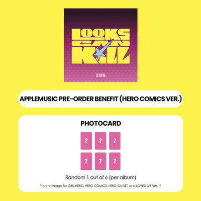 IVE 5TH EP ALBUM - LOOKS CAN KILL (HERO COMICS VER.) + APPLEMUSIC PHOTOCARD (PRE-ORDER)