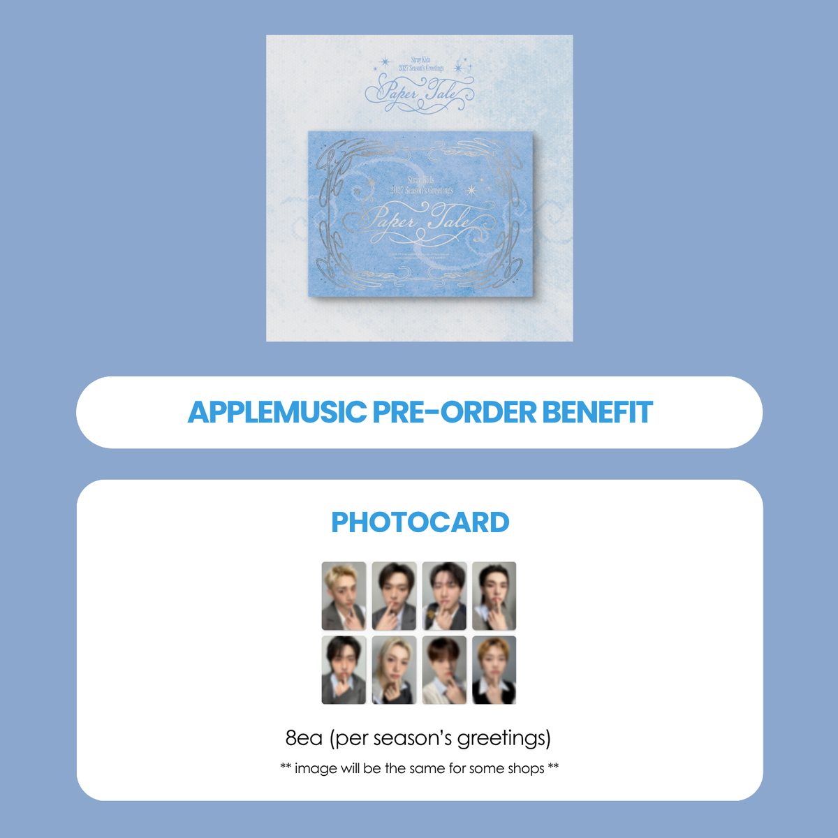 STRAY KIDS 2027 SEASON'S GREETINGS - PAPER TALE + APPLEMUSIC PHOTOCARD (PRE-ORDER)