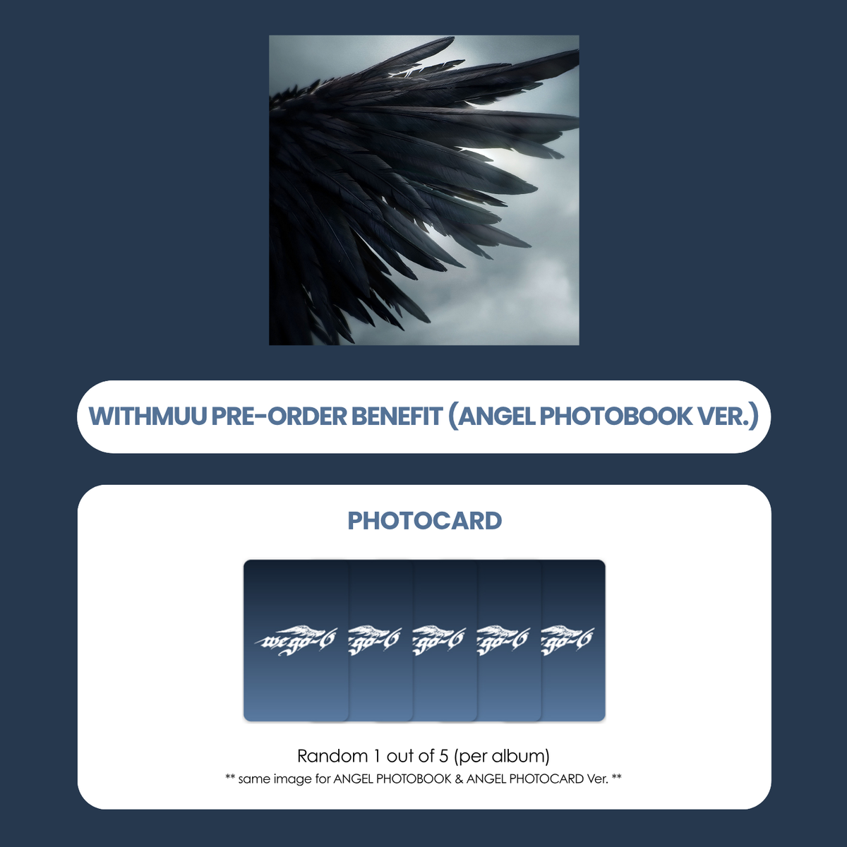 WE GO-6 1ST MINI ALBUM - SIX HEARTS (ANGEL PHOTOBOOK VER.) + WITHMUU PHOTOCARD (PRE-ORDER)