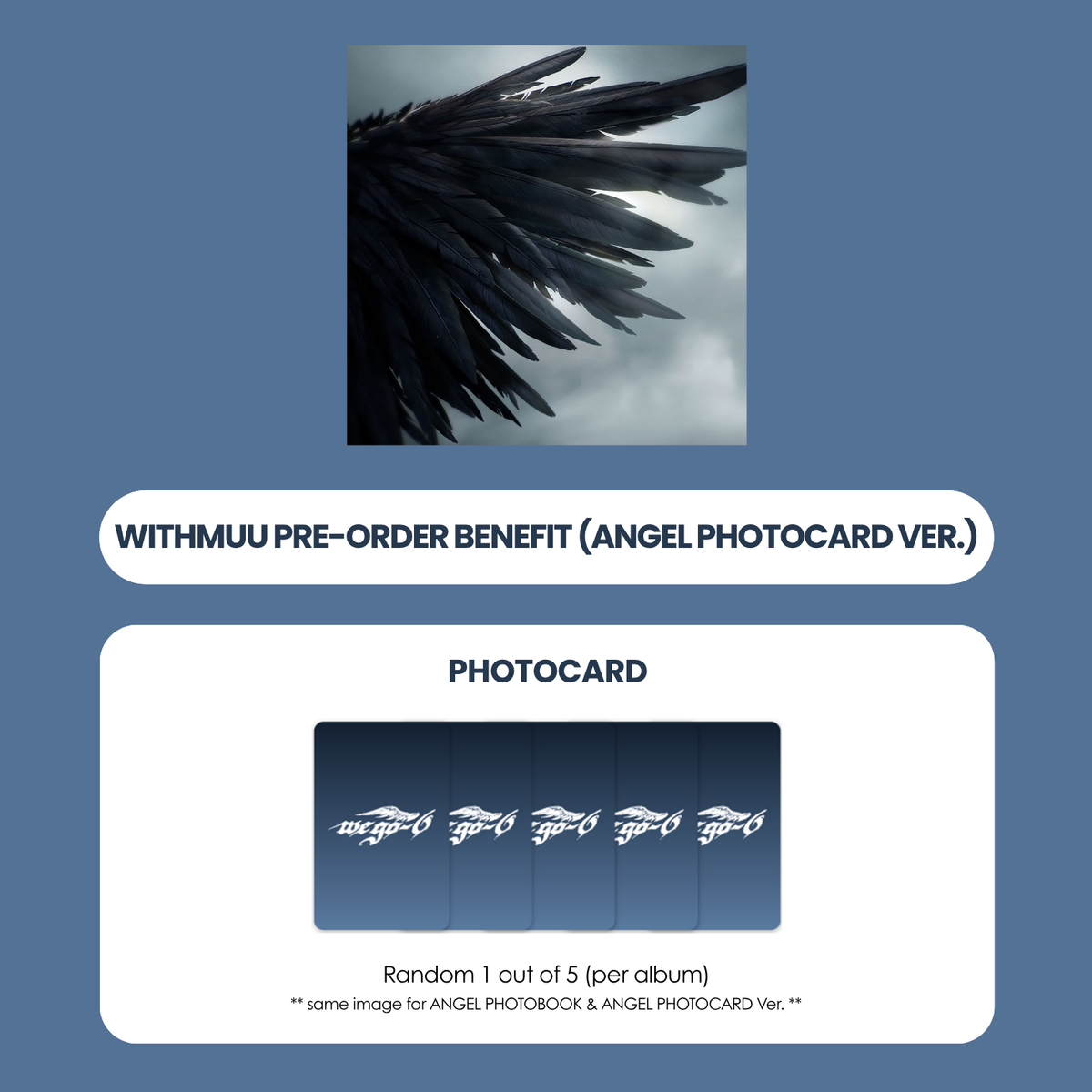 WE GO-6 1ST MINI ALBUM - SIX HEARTS (ANGEL PHOTOCARD VER.) + WITHMUU PHOTOCARD (PRE-ORDER)