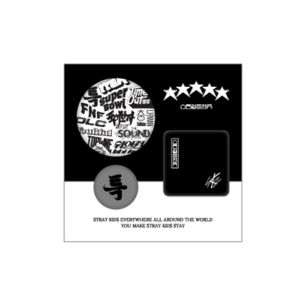 STRAY KIDS ★★★★★ (5-STAR) POP-UP STORE OFFICIAL MD - 03. PIN BUTTON SET