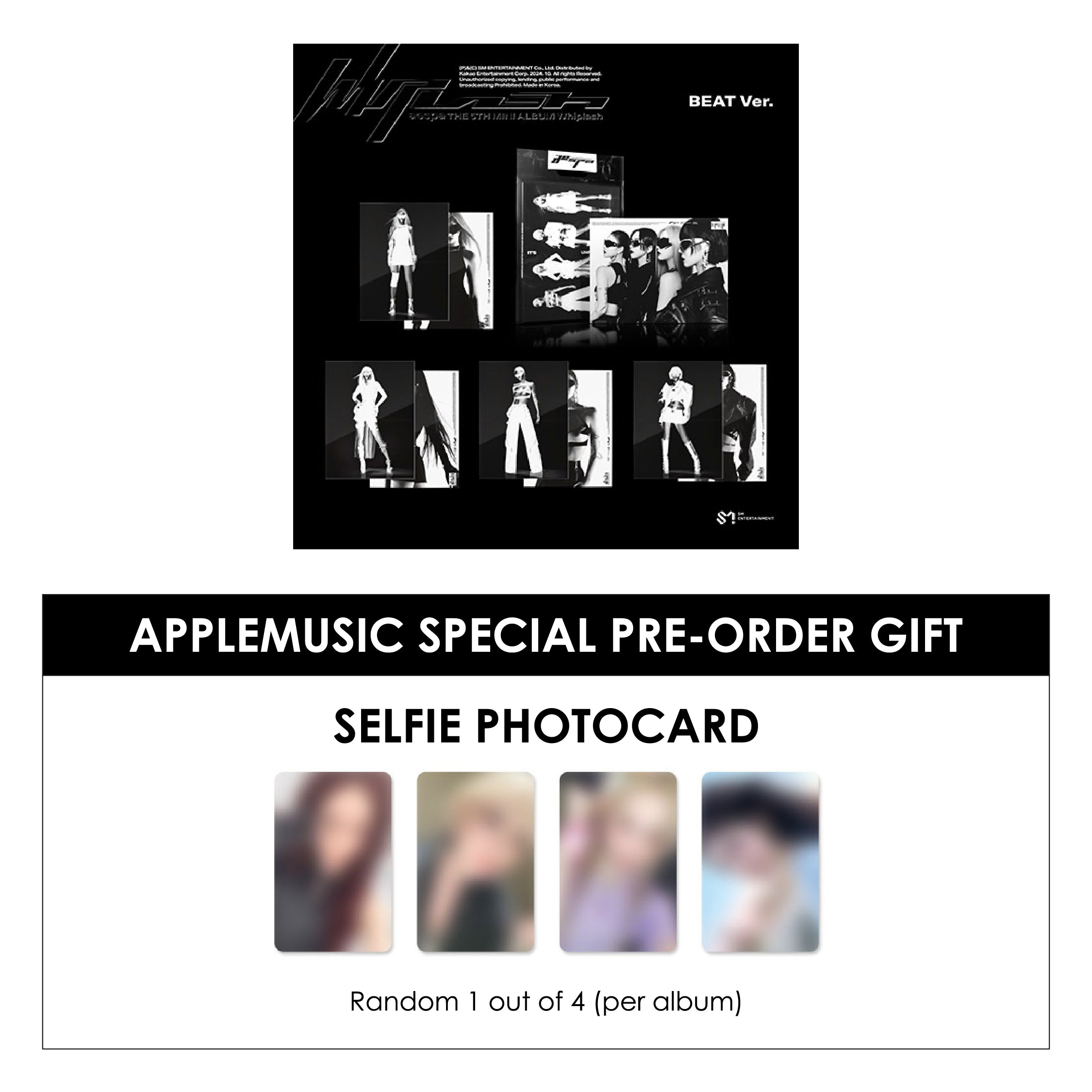 AESPA 5TH MINI ALBUM - WHIPLASH (BEAT VER.) + APPLEMUSIC PHOTOCARD