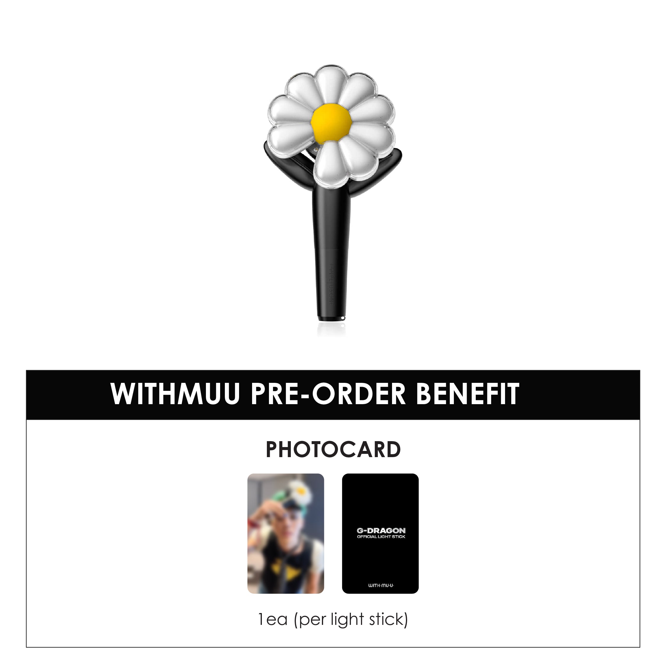 G-DRAGON OFFICIAL LIGHT STICK + WITHMUU PHOTOCARD