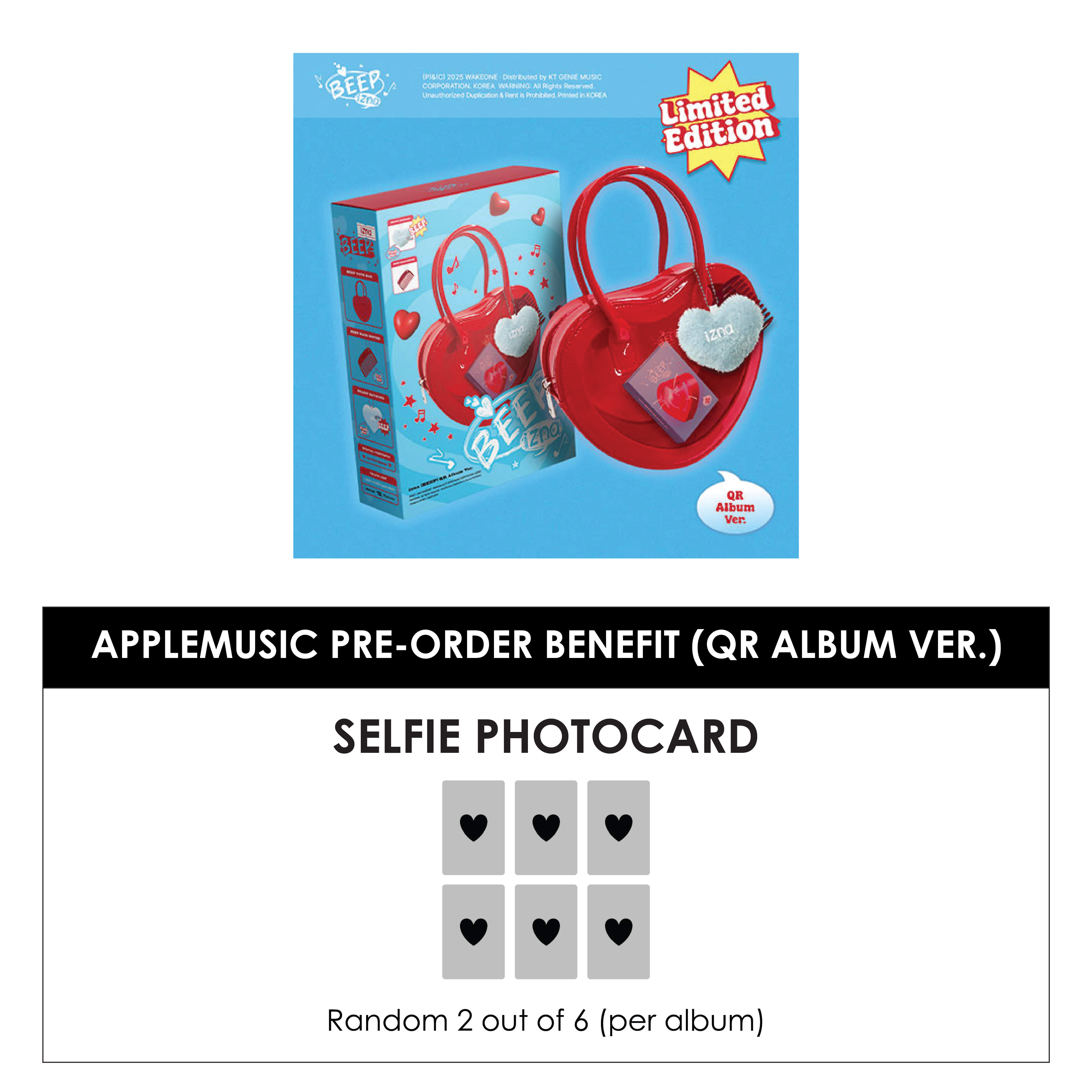 IZNA 1ST SINGLE ALBUM - BEEP (QR ALBUM VER.) + APPLEMUSIC PHOTOCARD (PRE-ORDER)