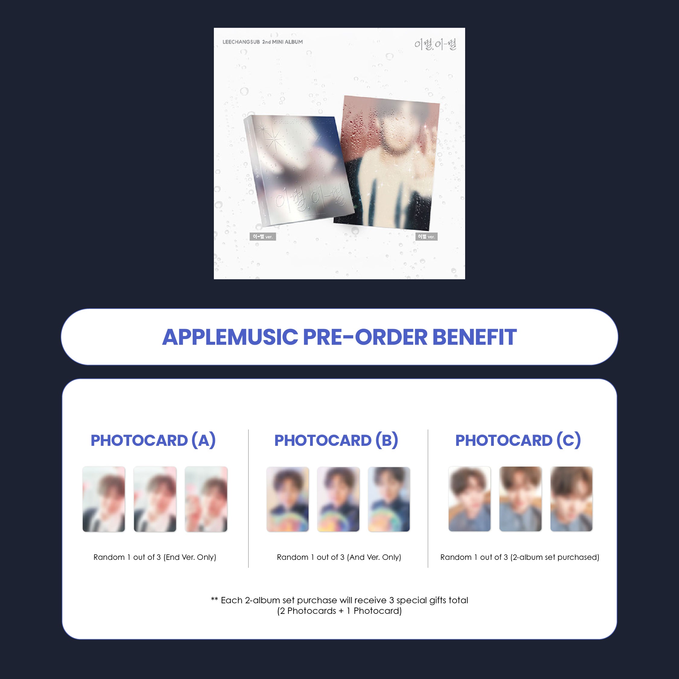 LEE CHANGSUB 2ND MINI ALBUM - END AND + APPLEMUSIC PHOTOCARD (PRE-ORDER)