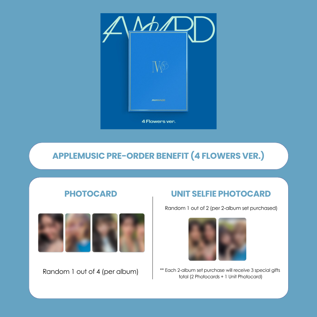 MAMAMOO SPECIAL SINGLE ALBUM - 4WARD (4 FLOWERS VER.) + APPLEMUSIC PHOTOCARD (LD VER.)