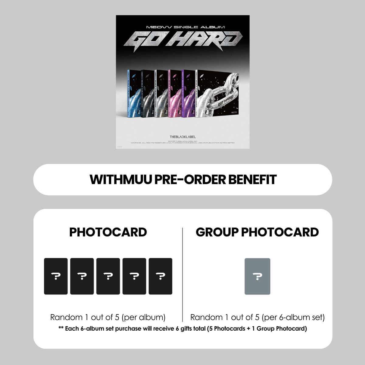 MEOVV SINGLE ALBUM - GO HARD + WITHMUU PHOTOCARD (PRE-ORDER)