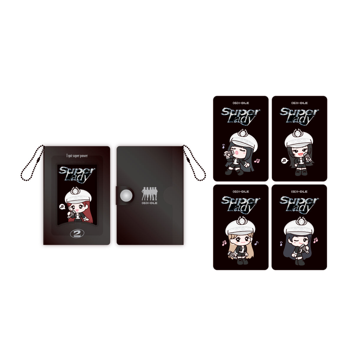 (G)I-DLE [NANADLE 'SUPER LADY'] OFFICIAL MD - 01. PHOTOCARD HOLDER KEYRING