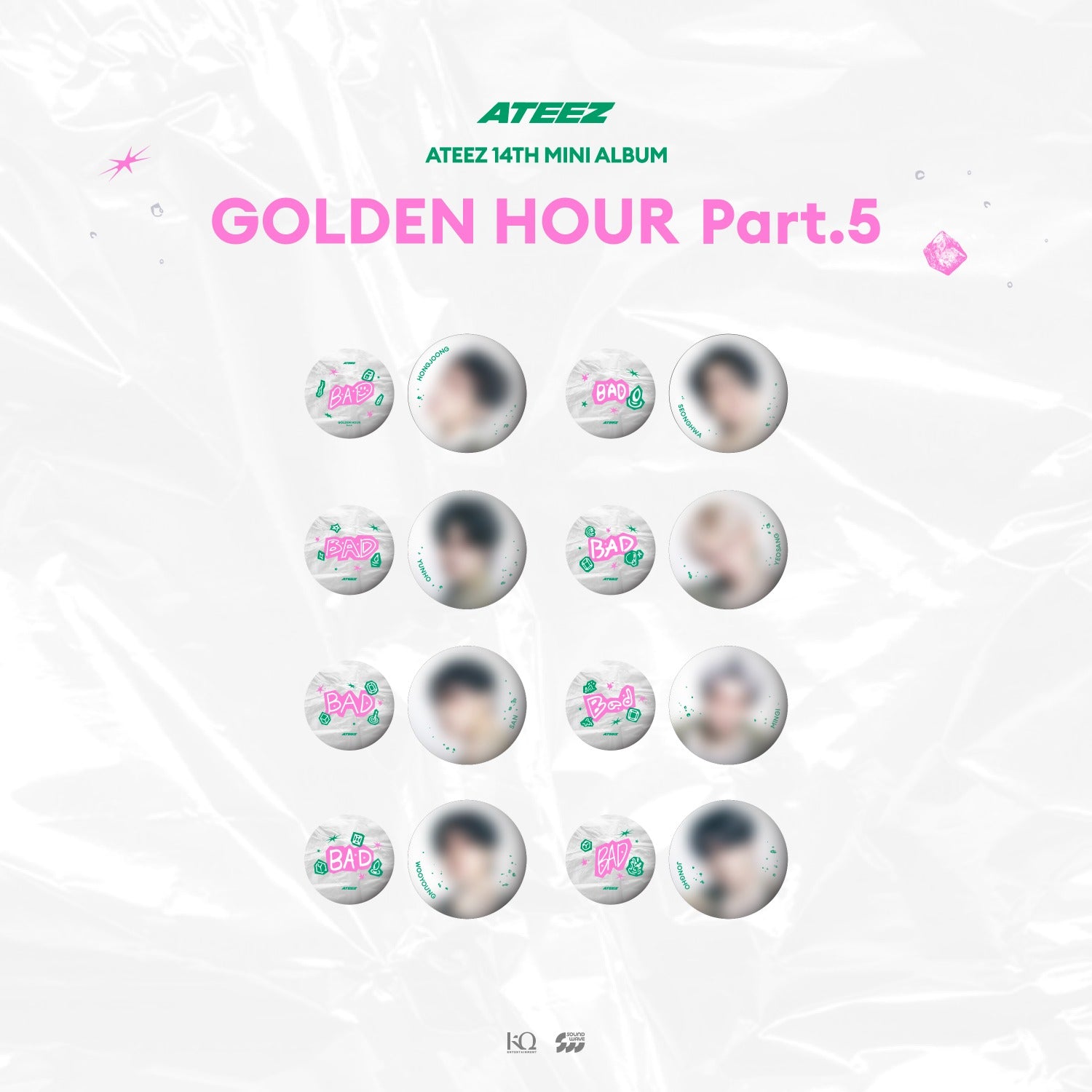 ATEEZ POP-UP STORE [GOLDEN HOUR : PART.5] OFFICIAL MD - 03. CAN BADGE SET (PRE-ORDER)