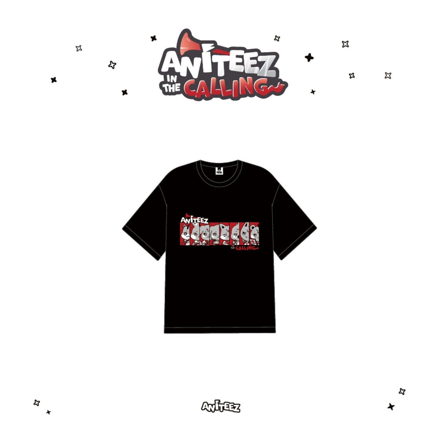 ATEEZ X ANITEEZ [ANITEEZ IN THE CALLING] OFFICIAL MD - 08. T-SHIRT (BLACK) (PRE-ORDER)