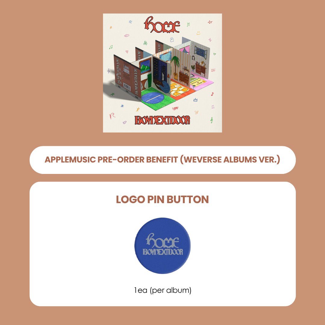 BOYNEXTDOOR 1ST STUDIO ALBUM - HOME (WEVERSE ALBUMS VER.) + APPLEMUSIC LOGO PIN BUTTON