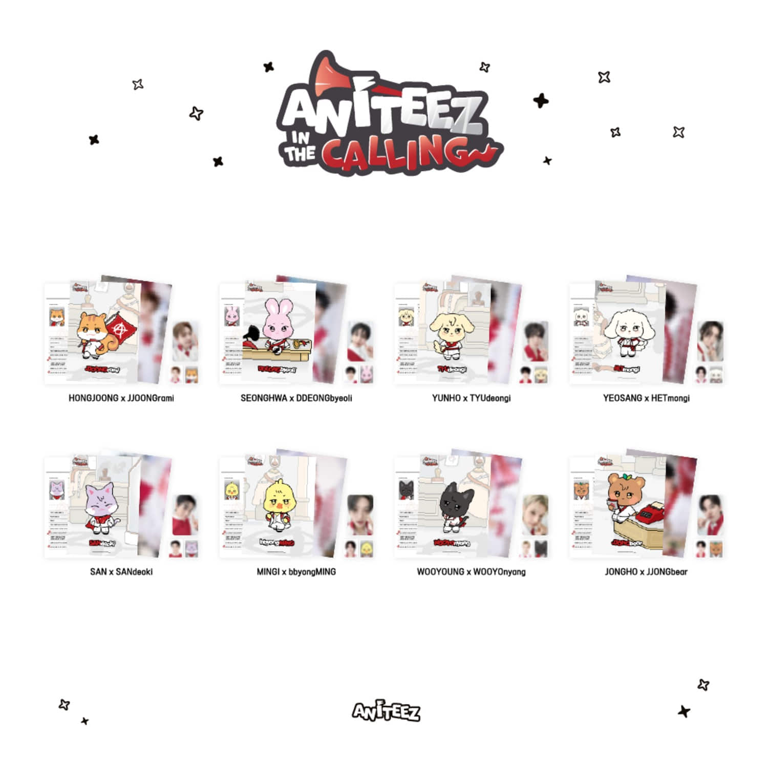 ATEEZ X ANITEEZ [ANITEEZ IN THE CALLING] OFFICIAL MD - 15. CALLING PROFILE HOLDER SET (PRE-ORDER)