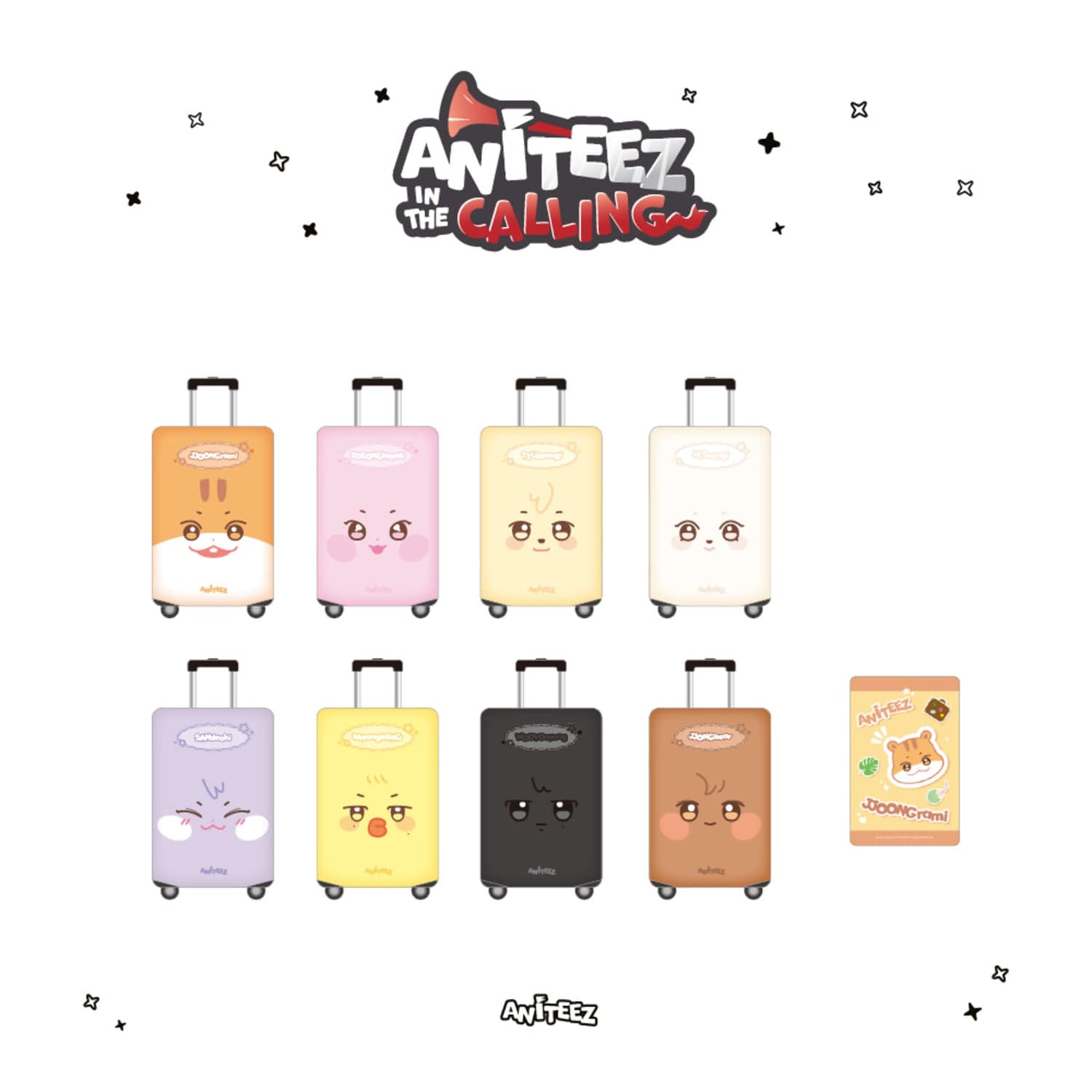 ATEEZ X ANITEEZ [ANITEEZ IN THE CALLING] OFFICIAL MD - 28. LUGGAGE COVER (S) (PRE-ORDER)