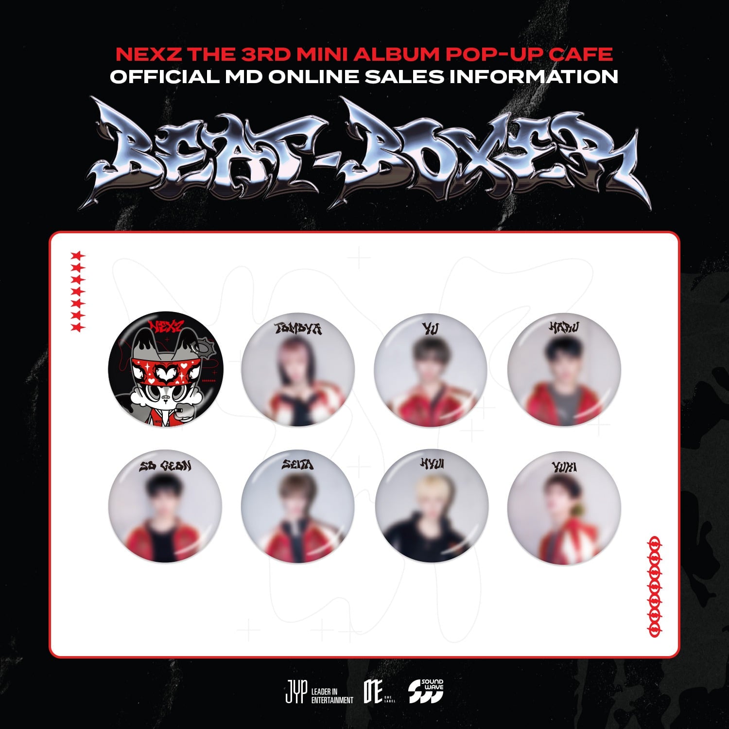 NEXZ 3RD MINI ALBUM [BEAT BOXER] POP-UP CAFE OFFICIAL MD - 02. LENTICULAR CAN BADGE SET (PRE-ORDER)