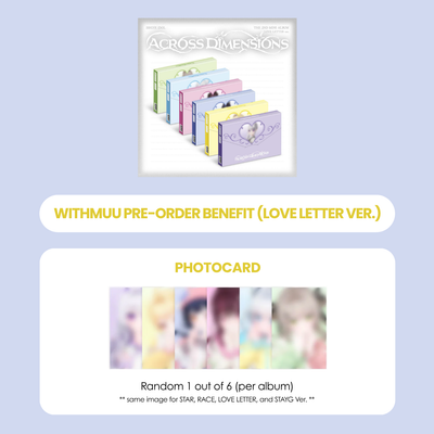 ISEGYE IDOL 2ND MINI ALBUM - ACROSS DIMENSIONS (LOVE LETTER VER.) + WITHMUU PHOTOCARD (PRE-ORDER)