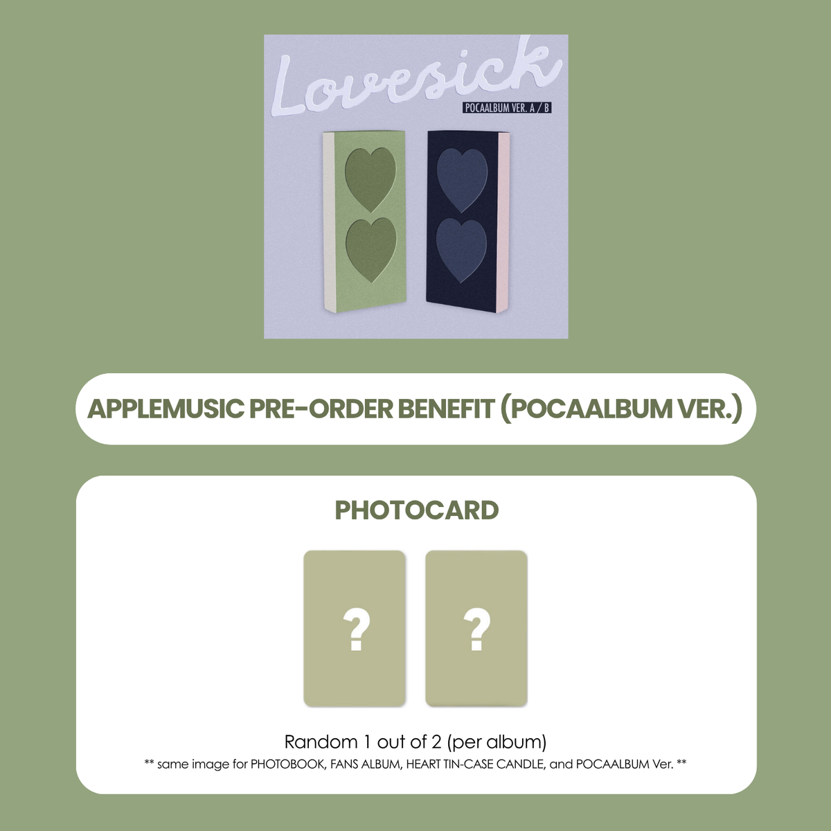 CHAERYEONG 1ST MINI ALBUM - LOVESICK (POCAALBUM VER.) + APPLEMUSIC PHOTOCARD (PRE-ORDER)