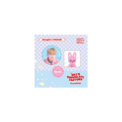 STRAY KIDS 2ND #LOVESTAY 'SKZ'S CHOCOLATE FACTORY' SKZOO - SKZ X SKZOO PIN BUTTON SET