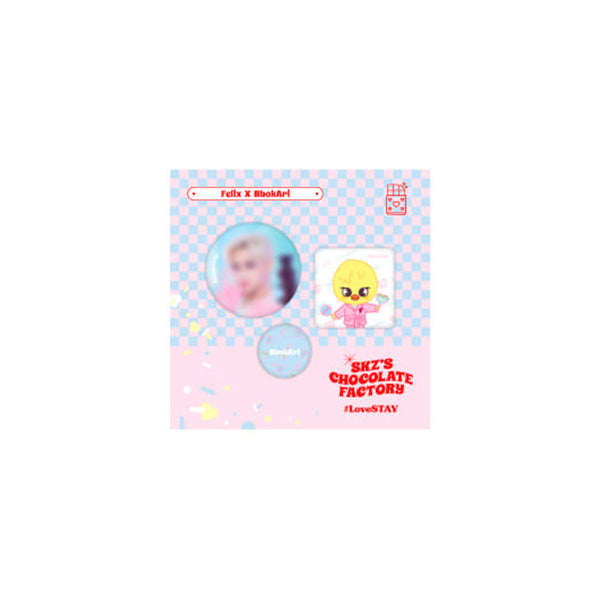 STRAY KIDS 2ND #LOVESTAY 'SKZ'S CHOCOLATE FACTORY' SKZOO - SKZ X SKZOO PIN BUTTON SET