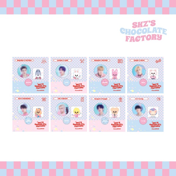 STRAY KIDS 2ND #LOVESTAY 'SKZ'S CHOCOLATE FACTORY' SKZOO - SKZ X SKZOO PIN BUTTON SET