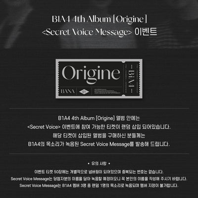 B1A4 4TH ALBUM - ORIGINE