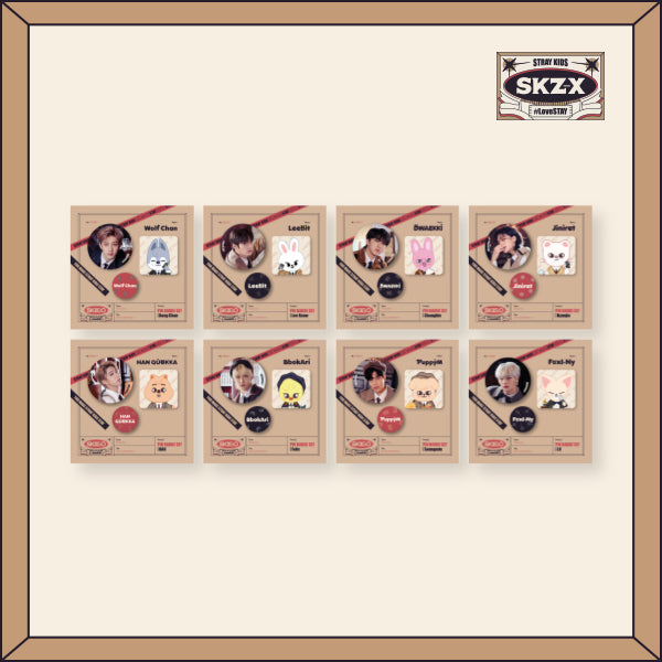 STRAY KIDS 1ST #LOVESTAY 'SKZ-X' SKZOO OFFICIAL GOODS - SKZ X SKZOO PIN BUTTON SET