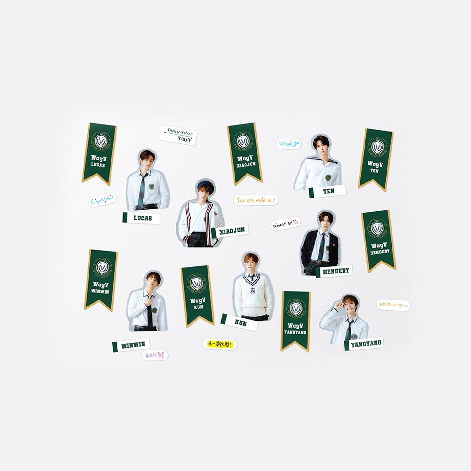 WAYV 2021 BACK TO SCHOOL KIT OFFICIAL MD - LUGGAGE STICKER + PHOTO CARD SET