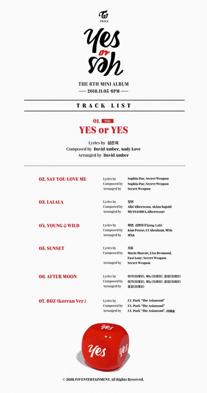 TWICE 6TH MINI ALBUM - YES OR YES