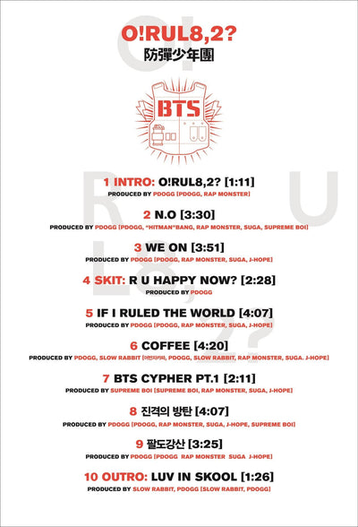BTS 1ST MINI ALBUM - O!RUL8,2?